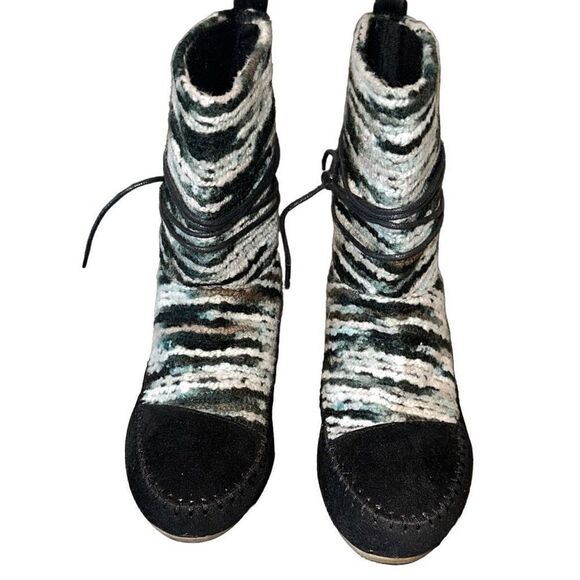 Shoes Of Soul Ladies Size 8 Multicolor Wool Faux Suede Ankle Boots - Picture 2 of 7